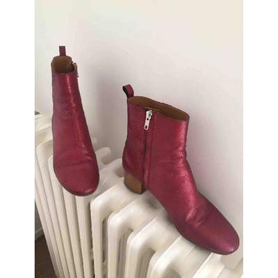 Pre-owned Isabel Marant Étoile Red Leather Ankle Boots