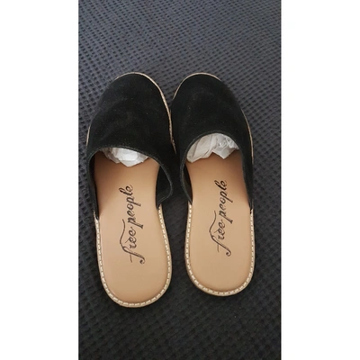Pre-owned Free People Black Leather Flats