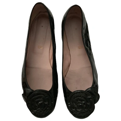 Pre-owned Pretty Ballerinas Black Patent Leather Ballet Flats