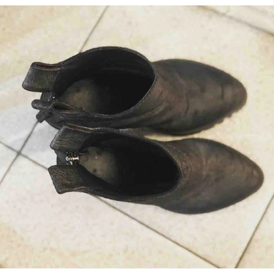 Pre-owned Cinzia Araia Black Cloth Ankle Boots
