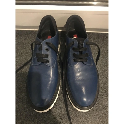 Pre-owned Hugo Boss Blue Leather Lace Ups