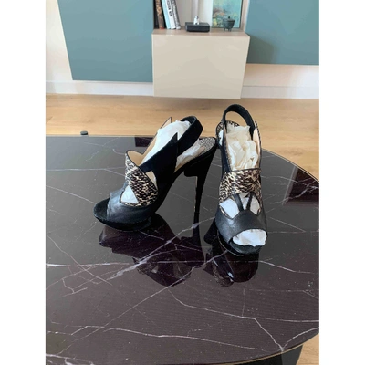 Pre-owned Nicholas Kirkwood Black Python Sandals