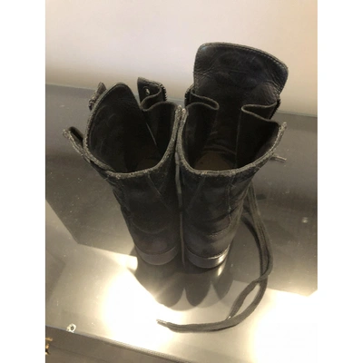 Pre-owned Chanel Biker Boots In Black