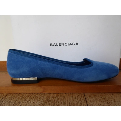 Pre-owned Balenciaga Ballet Flats In Turquoise