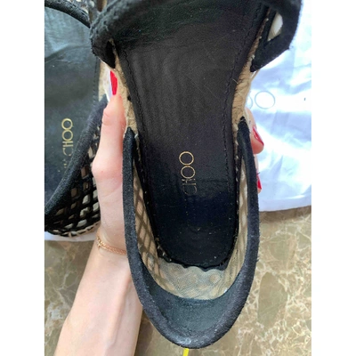 Pre-owned Jimmy Choo Black Suede Espadrilles