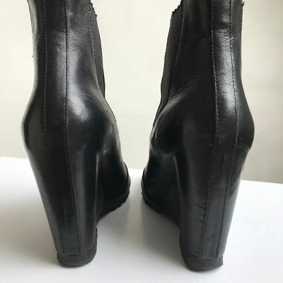 Pre-owned Minimarket Leather Ankle Boots In Black