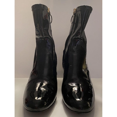 Pre-owned Jil Sander Black Patent Leather Ankle Boots