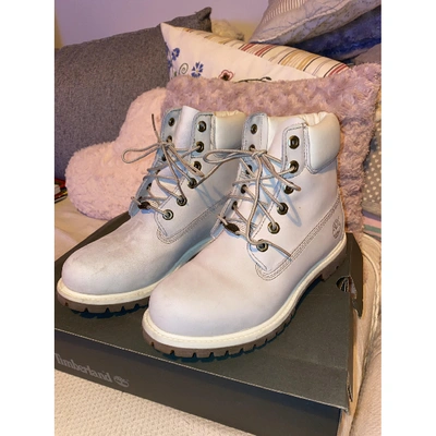 Pre-owned Timberland White Leather Ankle Boots