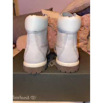 Pre-owned Timberland White Leather Ankle Boots