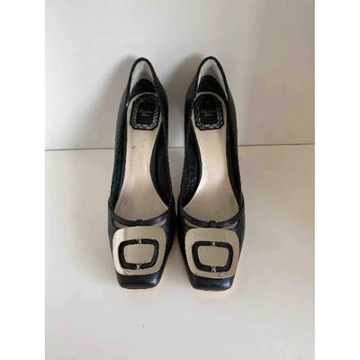 Pre-owned Dior Leather Heels In Black