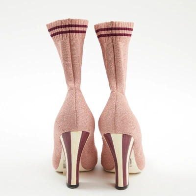 Pre-owned Fendi Cloth Boots In Pink