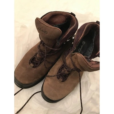 Pre-owned Clarks Brown Suede Ankle Boots