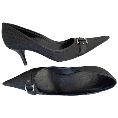 Pre-owned Dior Cloth Heels In Black