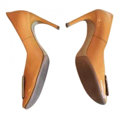 Pre-owned Roger Vivier Trompette Patent Leather Heels In Orange