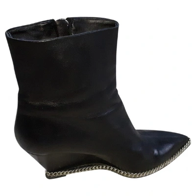 Pre-owned Giuseppe Zanotti Leather Ankle Boots In Black