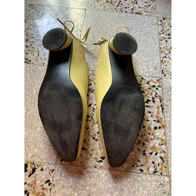 Pre-owned Reike Nen Leather Sandals In Yellow