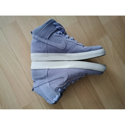 Pre-owned Nike Sb Dunk  Leather Trainers In Purple