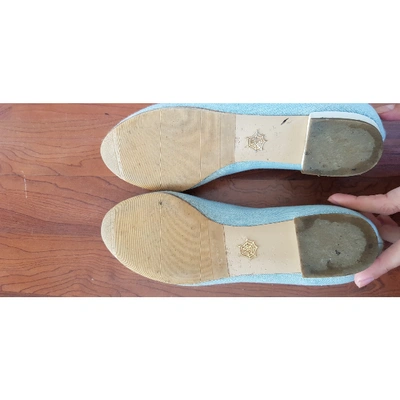 Pre-owned Charlotte Olympia Blue Cloth Flats