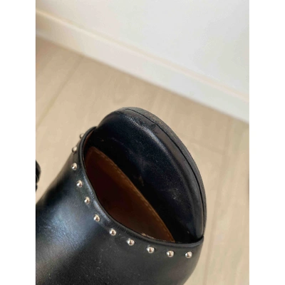 Pre-owned Givenchy Leather Open Toe Boots In Black