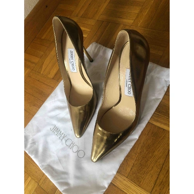 Pre-owned Jimmy Choo Patent Leather Heels In Gold