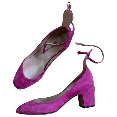 Pre-owned Valentino Garavani Tango Pink Suede Heels