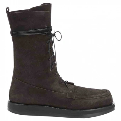 Pre-owned The Row Patty Boots In Brown