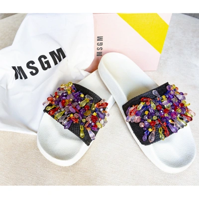 Pre-owned Msgm Glitter Mules In Multicolour