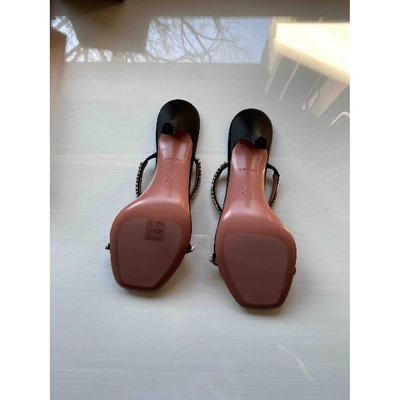Pre-owned Amina Muaddi Black Cloth Sandals
