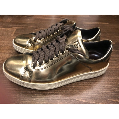Pre-owned Tom Ford Patent Leather Trainers In Gold
