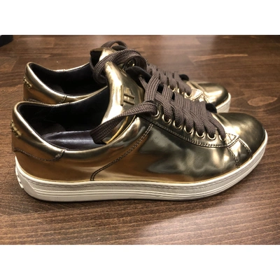 Pre-owned Tom Ford Patent Leather Trainers In Gold