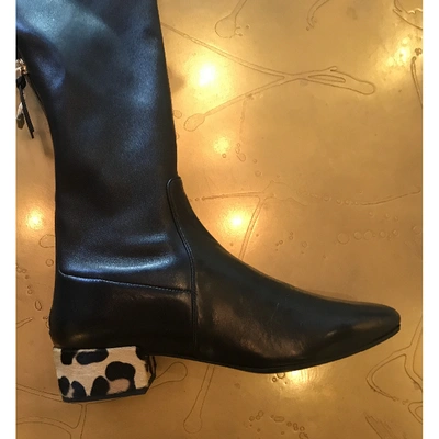 Pre-owned Francesco Russo Leather Boots In Black