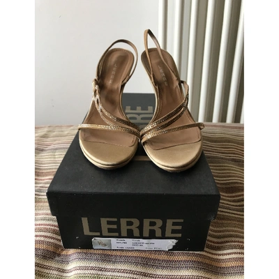 Pre-owned Lerre Gold Cloth Sandals