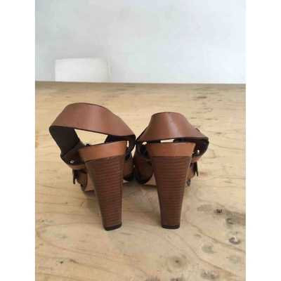 Pre-owned Theory N Camel Leather Sandals
