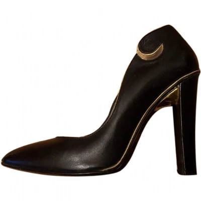 Pre-owned Luca Valentini Leather Heels In Black