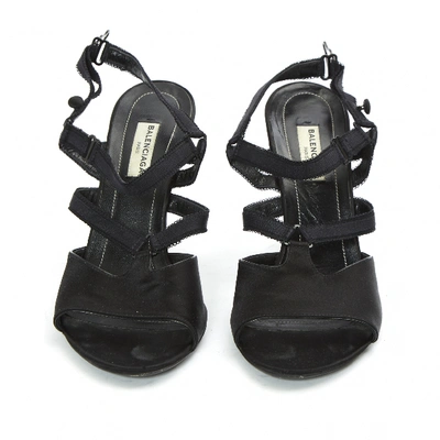 Pre-owned Balenciaga Cloth Sandals In Black