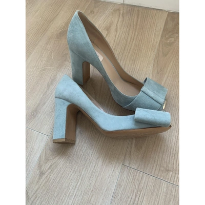 Pre-owned Valentino Garavani Turquoise Suede Heels