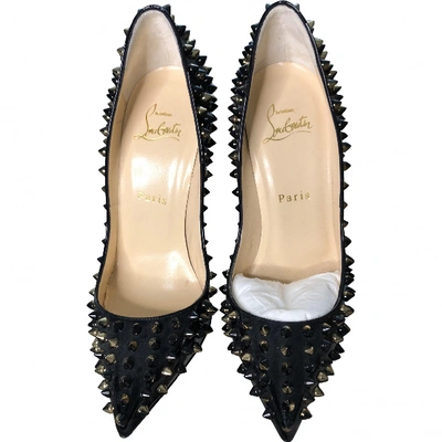 Pre-owned Christian Louboutin Patent Leather Heels In Black