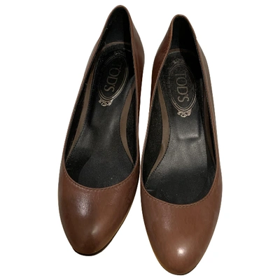 Pre-owned Tod's Brown Leather Heels