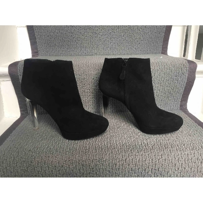 Pre-owned Alexander Mcqueen Black Suede Ankle Boots