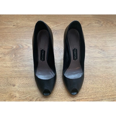 Pre-owned Tom Ford Black Leather Heels