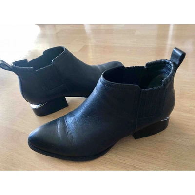 Pre-owned Alexander Wang Kori Black Leather Ankle Boots