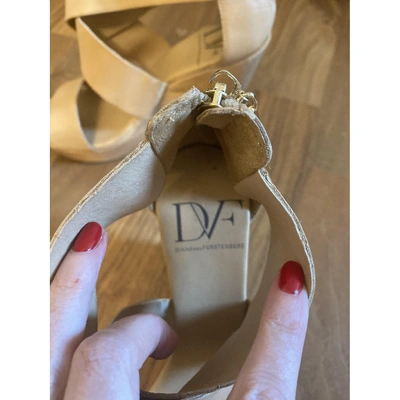 Pre-owned Diane Von Furstenberg Beige Leather Sandals