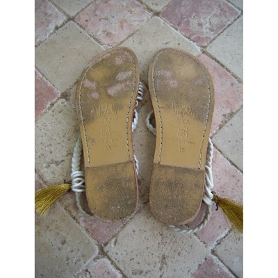 Pre-owned Swildens Cloth Sandal In Ecru