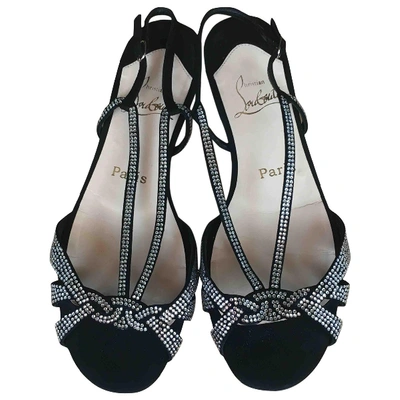 Pre-owned Christian Louboutin Leather Sandal In Black