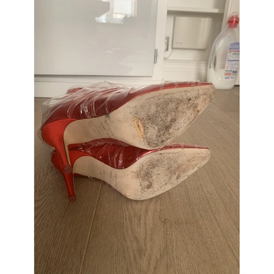 Pre-owned Off-white Cloth Boots In Red