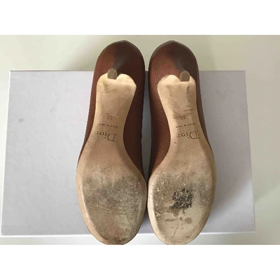 Pre-owned Dior Leather Heels In Brown