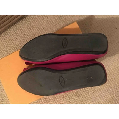 Pre-owned Tod's Leather Flats In Pink