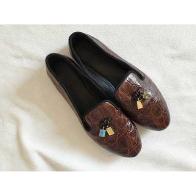 Pre-owned Giuseppe Zanotti Leather Flats In Brown
