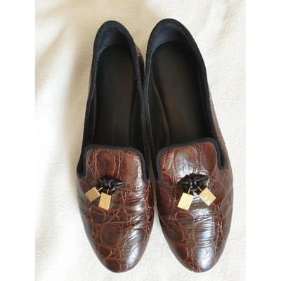 Pre-owned Giuseppe Zanotti Leather Flats In Brown
