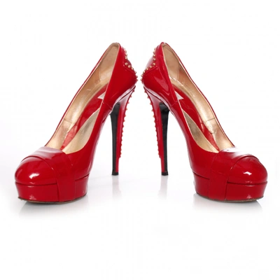 Pre-owned Versace Patent Leather Heels In Red